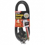 4Ft 6/2 & 8/2 50 Amp Black 4-Wire Range Cord